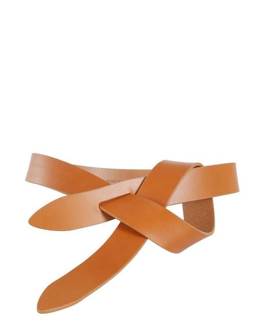 Isabel Marant Brown Lecce Wrap Leather Belt With Minimalist Design