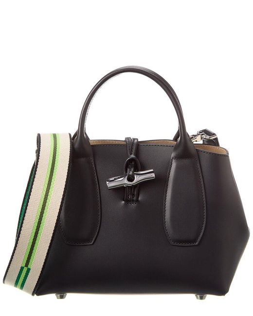 Longchamp Black Roseau Small Leather Handbag