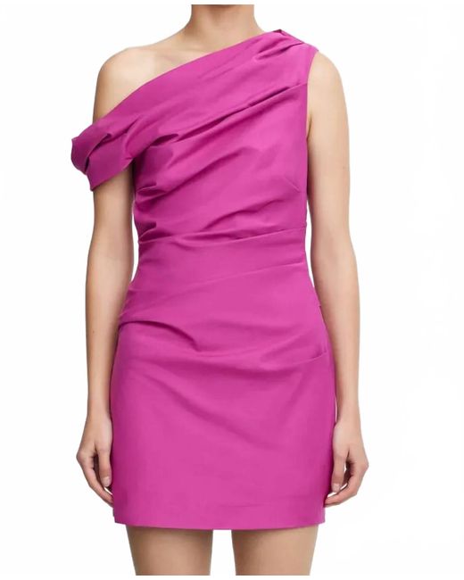 acler palms dress pink Acler Palms Pleated Midi Dress - Passion For Fashion