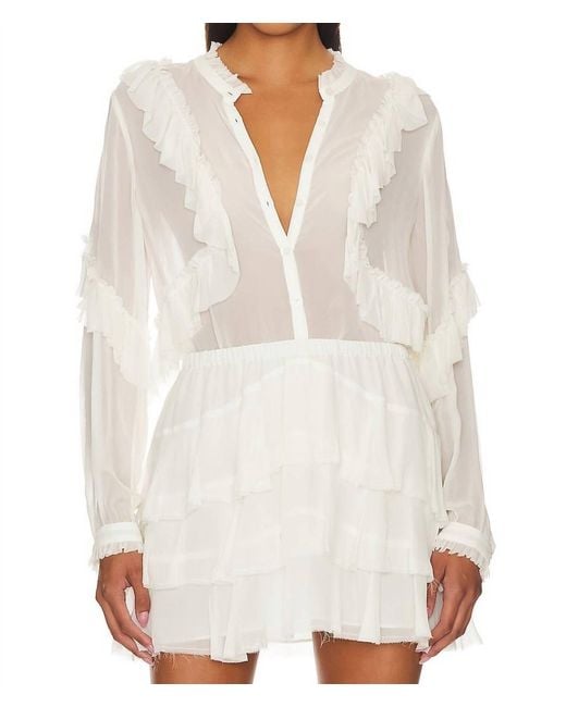 LoveShackFancy White Jelena Blouse