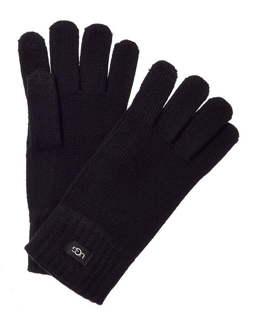 UGG Knit Woolblend Tech Gloves in Blue Lyst