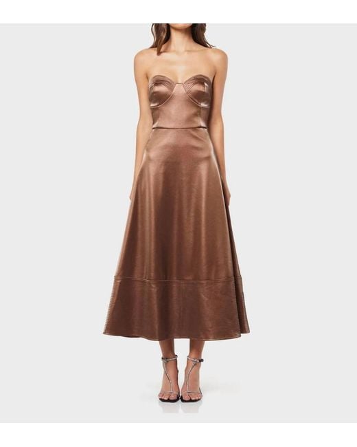Elliatt Jo Midi Dress in Brown | Lyst