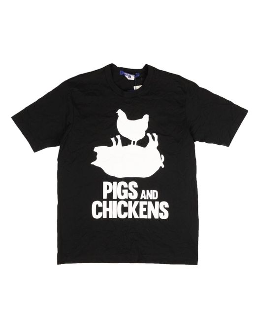 Junya Watanabe Black Man "pigs And Chickens" T-shirts for men