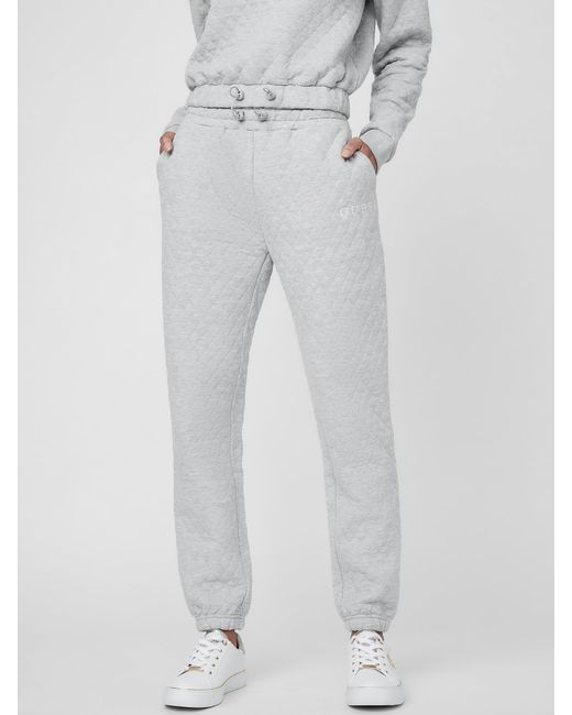 Guess Factory Garner Quilted Joggers in Gray | Lyst