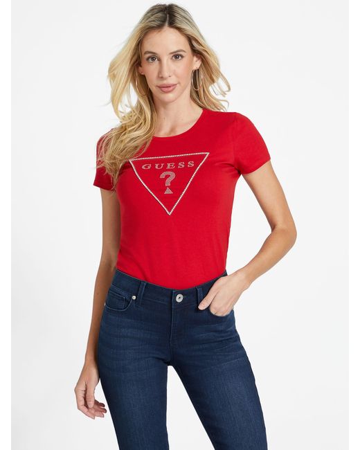 Guess Factory Red Carlee Triangle Tee