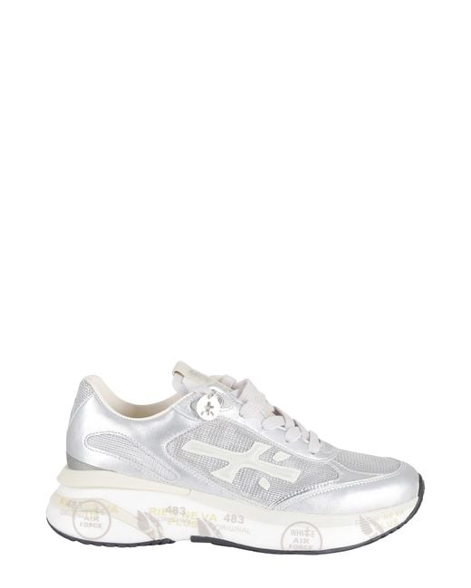 Premiata White Moerund 8084 Side-Logo Polyester Sneakers