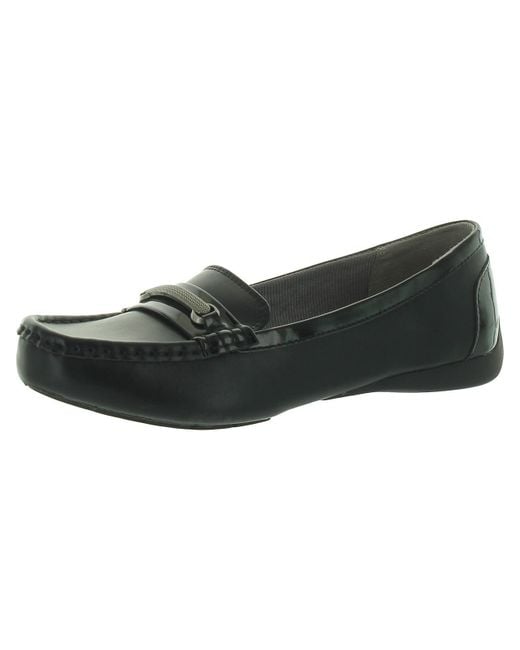 Abella Black Sofiah Faux Leather Slip-on Loafers