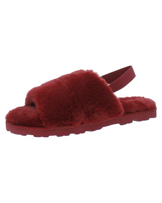 INC Faux Fur Indoor/outdoor Slingback Slippers in Red for Men | Lyst