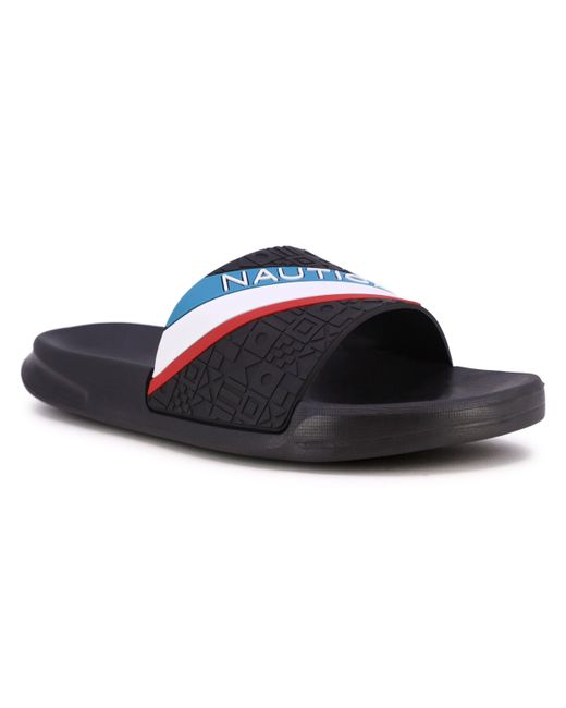 Nautica Blue Logo Slide Sandal for men