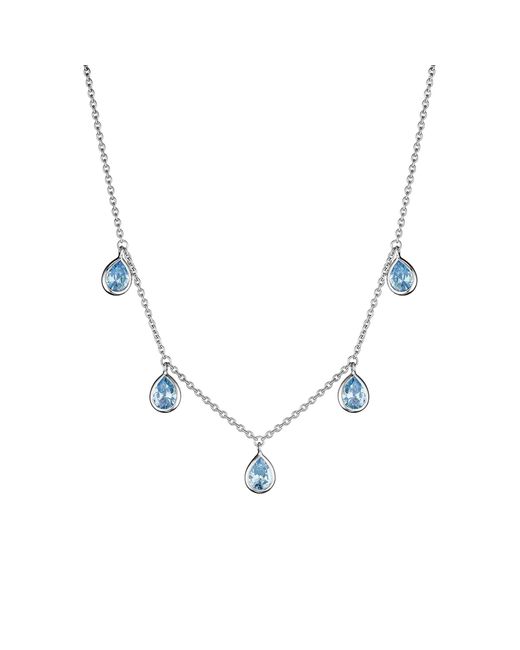 Judith Ripka Metallic Water Colors Blue Topaz Drop Necklace