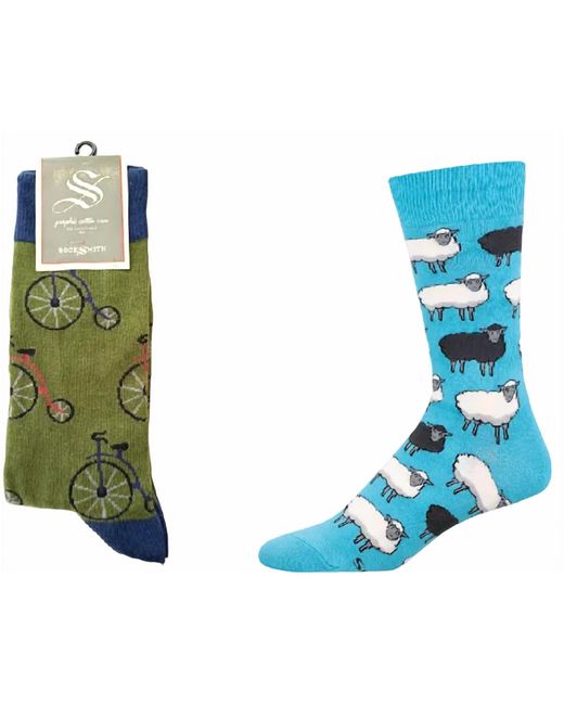 Socksmith Blue Penny Farthing & Sheep Socks for men