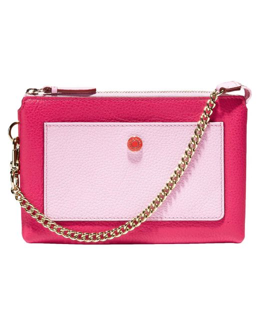 Cole Haan Pink Grand Series Leather Colorblock Wristlet Handbag