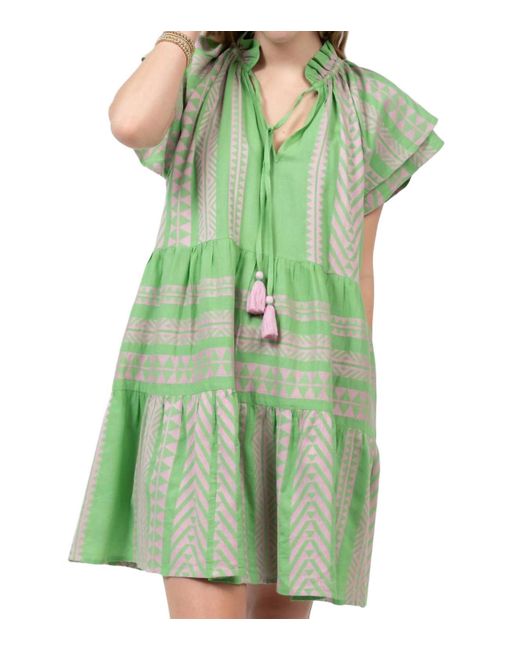 Ivy Jane Green Flutter And Tiered Dress