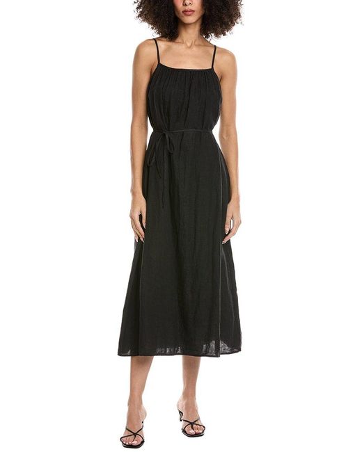 Bella Dahl Shirred Cami Linen Maxi Dress in Black | Lyst