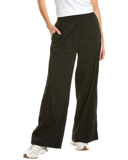 Sweaty Betty Black Stretch Linen-blend Wide Leg Pant