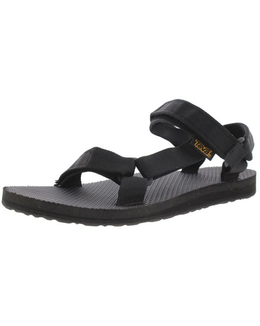 Teva Black Original Universal Canvas Hook And Loop Sport Sandals