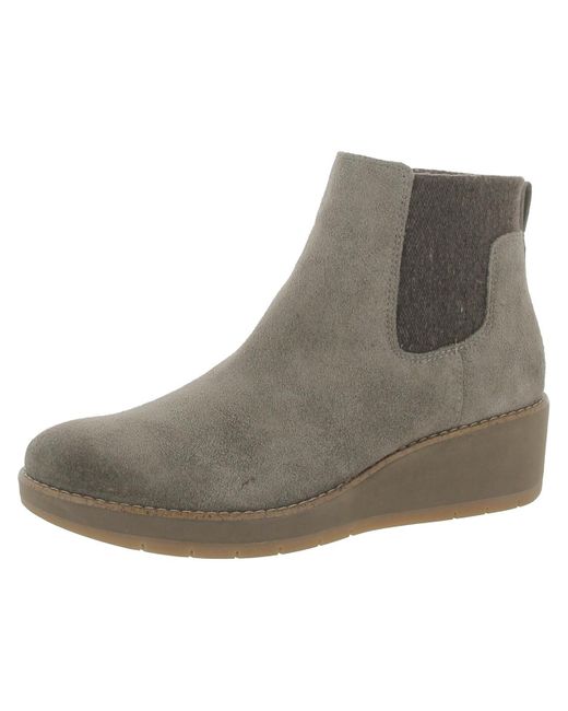 Comfortiva Gray Fera Suede Wedge Chelsea Boots
