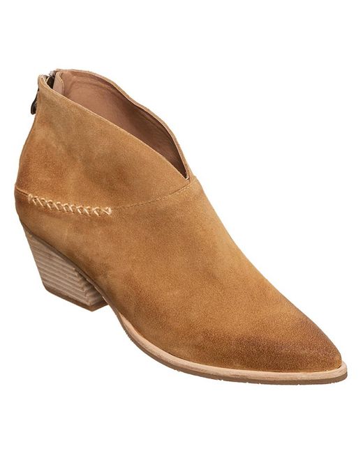 Antelope Brown Odette Suede Pointed Toe Booties