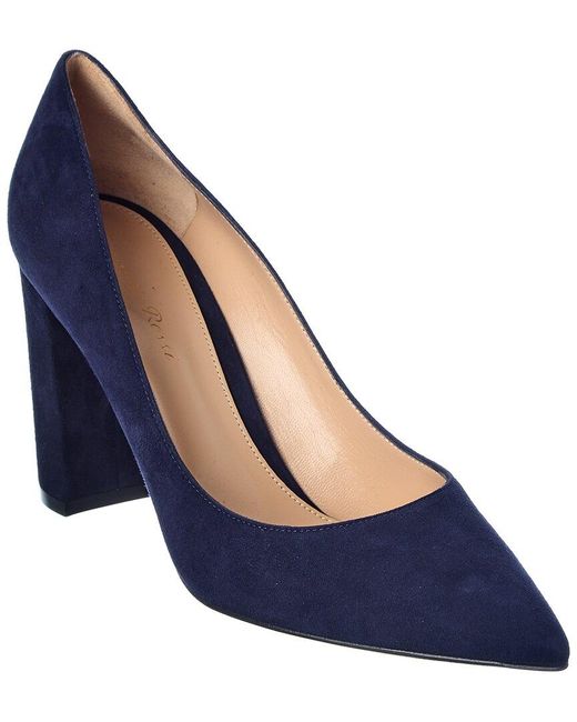 Gianvito Rossi Piper 85 Suede Pump in Blue | Lyst