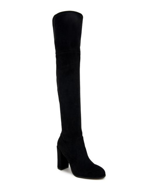 Kenneth Cole Black Justin Otk Microsuede Tall Over-The-Knee Boots