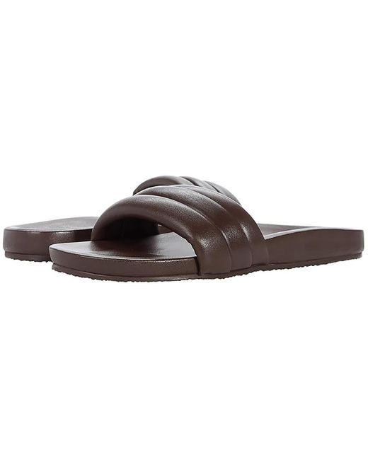 Seychelles Brown Low Key Leather Ribbed Slide Sandals