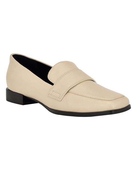 Calvin Klein White Tadyn Leather Loafers for men