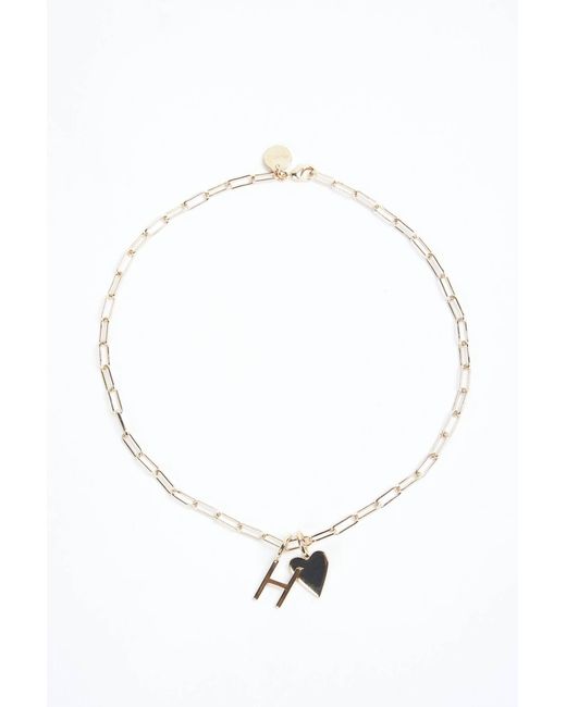 Eklexic Metal Cara Charm Necklace in Gold (White) | Lyst