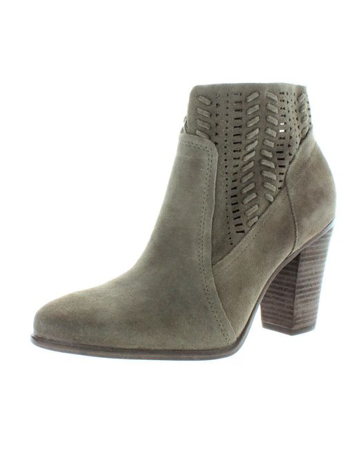 Vince Camuto Gray Fenyia Suede Block Heel Ankle Boots