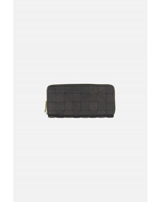Dragon Diffusion Black Check Zip Around Wallet