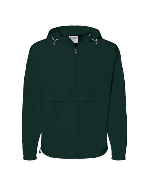 Champion Green Packable Quarter-Zip Jacket for men