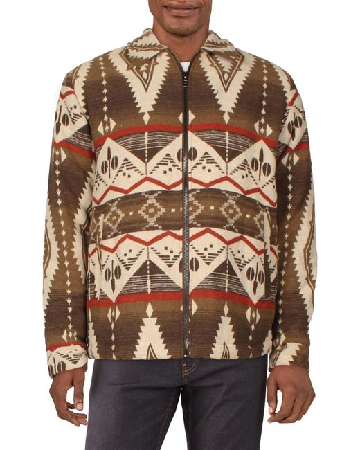 Cotton On Brown Harrington Sherpa Lined Lightweight Shirt Jacket for men