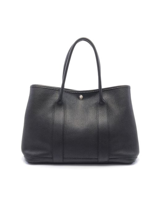 Hermès Black Garden Party Pm Handbag Tote Bag Negonda Leather Silver Hardware □l Stamp