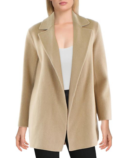 Theory Natural Clairene Wool Open-front Wool Coat