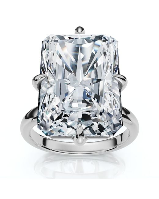Pompeii3 Blue Certified 11Ct Radiant Diamond Solitaire Engagement Ring 14K/Pt Lab Grown