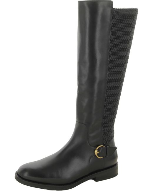 Cole Haan Black Leather Tall Knee-high Boots