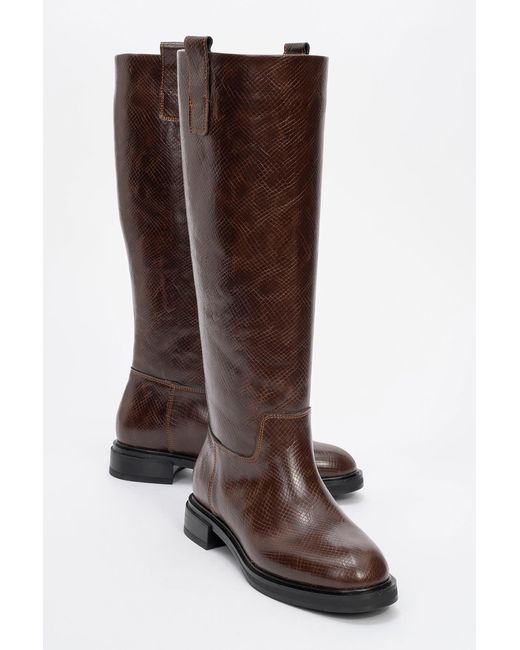 Prologue Shoes Brown Alaska Pattern Knee High Boot