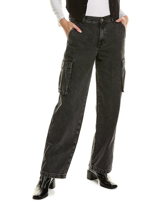 Madewell Black Low-slung Ranney Wash Straight Cargo Jean
