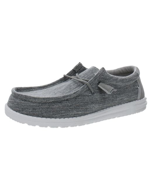 Hey Dude Gray Wally Ascend Woven Woven Casual Casual And Fashion Sneakers for men