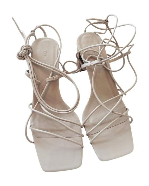Billini White Strappy Square Toe Sandal