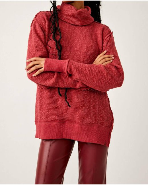 Free People Red Tommy Turtleneck Sweater