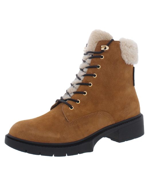COACH Lorimer Suede Casual Ankle Boots in Brown Lyst