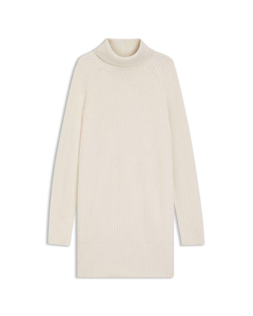 Boss White Rollneck Sweater Dress