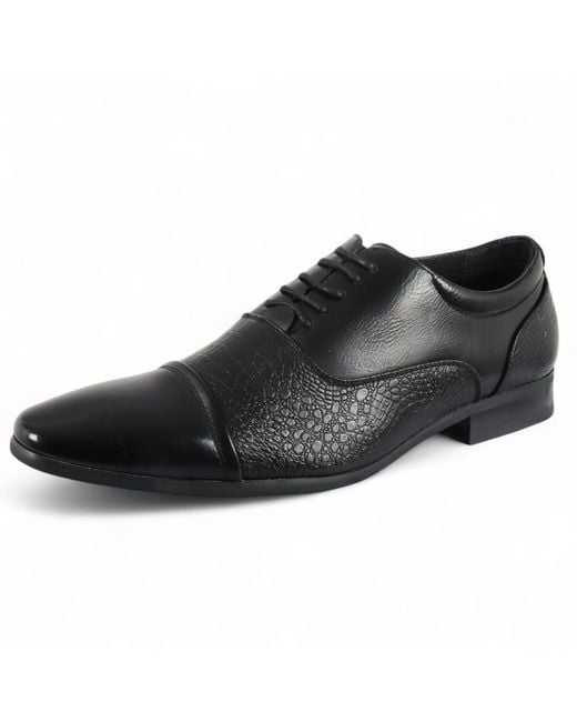 Infinity Leather Black Classic Lace-Up Brogue Formal Shoes for men