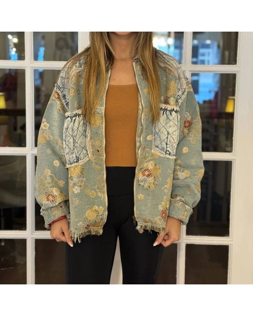 Pol Green Multi Woven Jacket