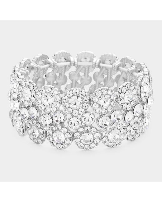 Fashnzfab Metallic Bubble Stone Stretch Evening Bracelet