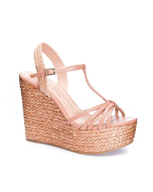 Chinese Laundry Pink Weave Your Way Wedge