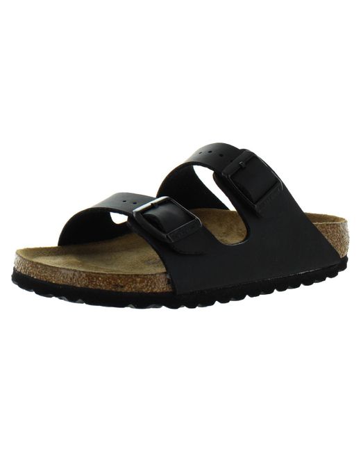 Birkenstock Black Arizona Leather Soft Footbed Footbed Sandals