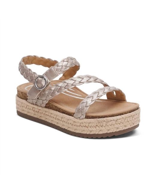 Aetrex Metallic Julia Platform Sandal