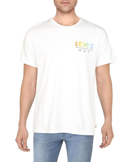 Levi's White Cotton Graphic T-shirt for men
