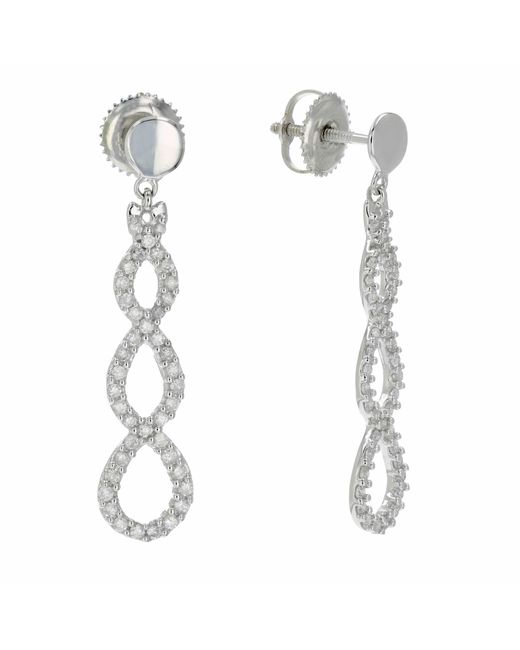 Vir Jewels 1/2 Cttw Diamond Infinity Earrings Dangle Drop 10k White Gold 1.20 Inch